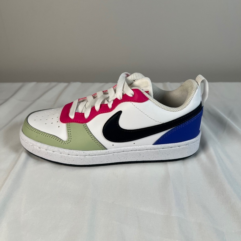 Nike Y3.5 Court Borough Low Recraft GS Honeydew Pink Ultramarine NWOB White Blue - Picture 7 of 10